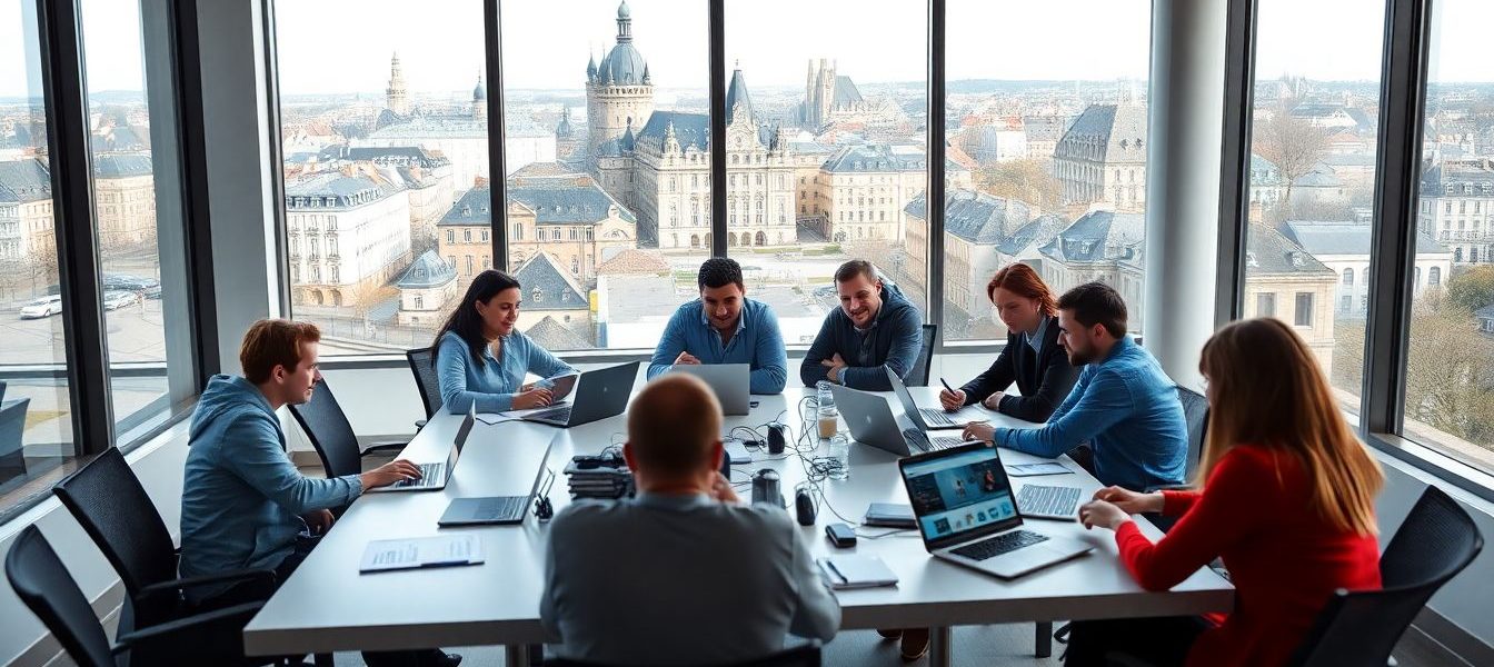 Réunion de travail avec une agence web nantaise