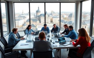 Réunion de travail avec une agence web nantaise