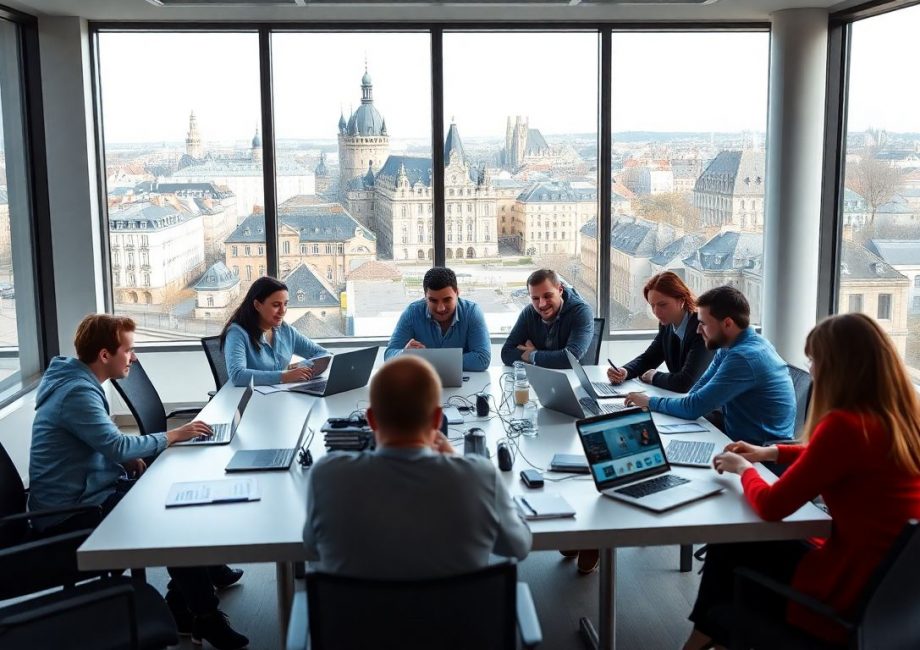 Réunion de travail avec une agence web nantaise